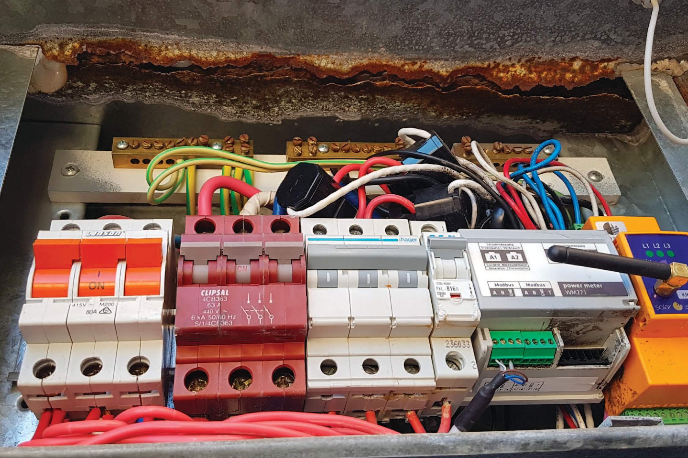 Rusted electrical meter box